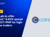 Coins.ph Cuts USDT/PHP Spread to 0.03% for High-Volume Traders, a Historic Low for the Exchange