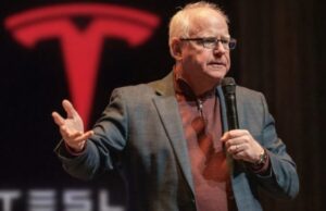Tesla stock up 100% since Walz criticism, as he exits 2026 governor race