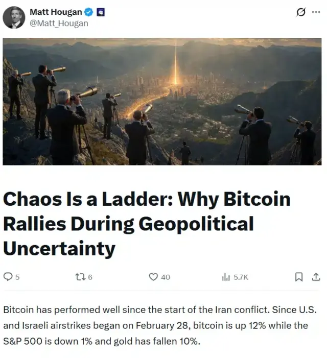 Bitwise Says Global Conflict Could Expand Bitcoin Market Beyond Gold: Is That Plausible?