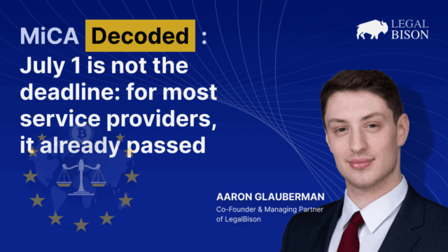 July 1 Is Not the Deadline. For Most Service Providers, It Already Passed – Legal Bitcoin News